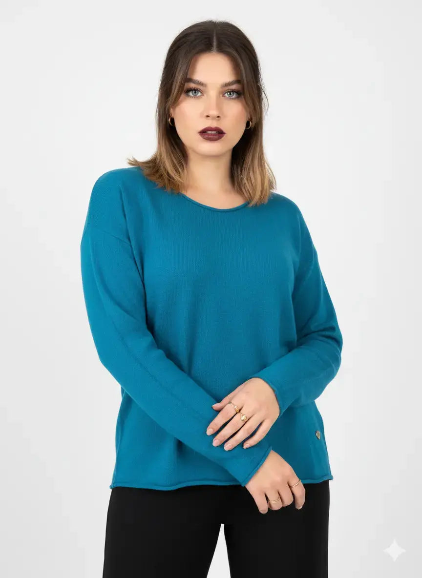 Maglia girocollo con spacco sulla schiena DORABELLA