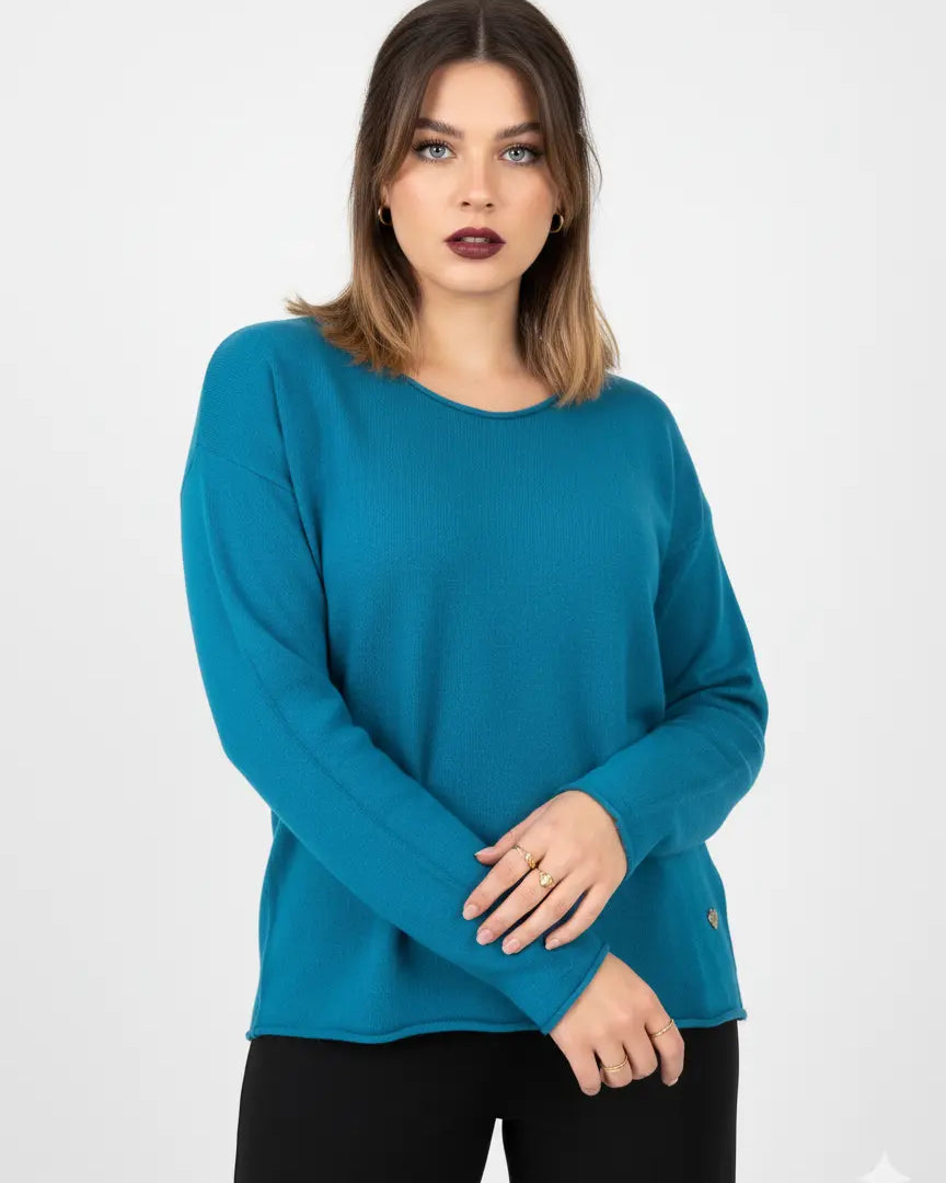 Maglia girocollo con spacco sulla schiena DORABELLA