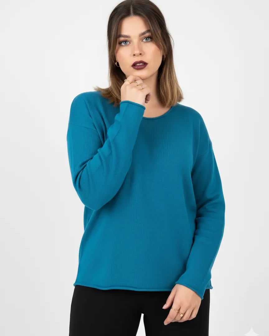 Maglia girocollo con spacco sulla schiena DORABELLA