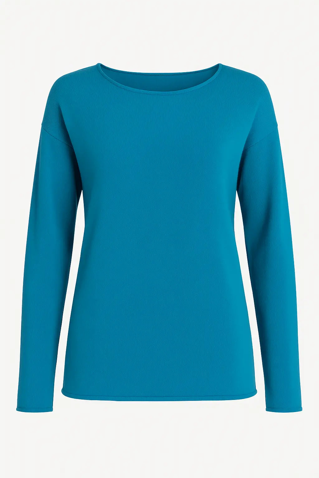 Maglia girocollo con spacco sulla schiena DORABELLA XL / Turchese