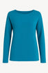 Maglia girocollo con spacco sulla schiena DORABELLA XL / Turchese