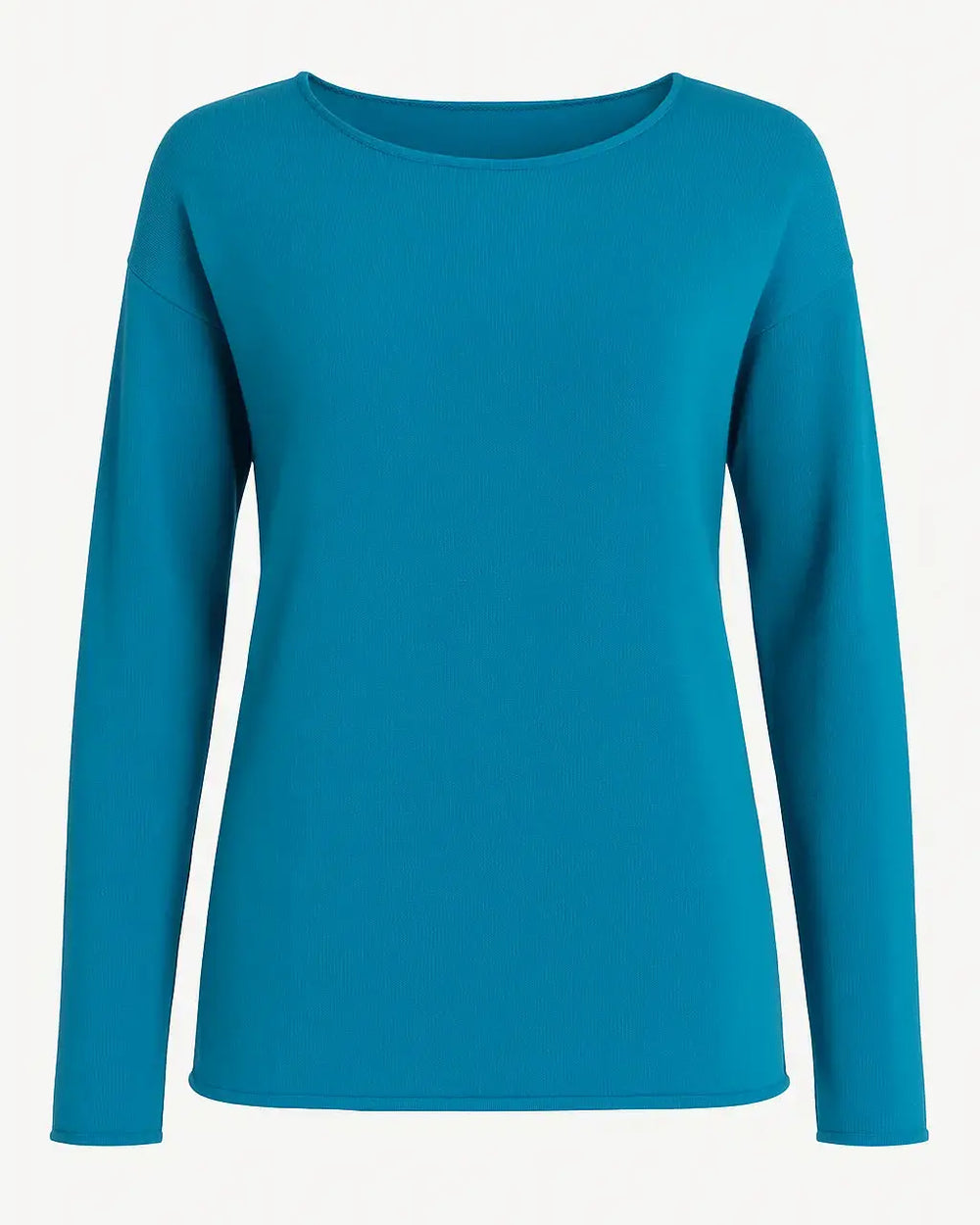 Maglia girocollo con spacco sulla schiena DORABELLA XL / Turchese