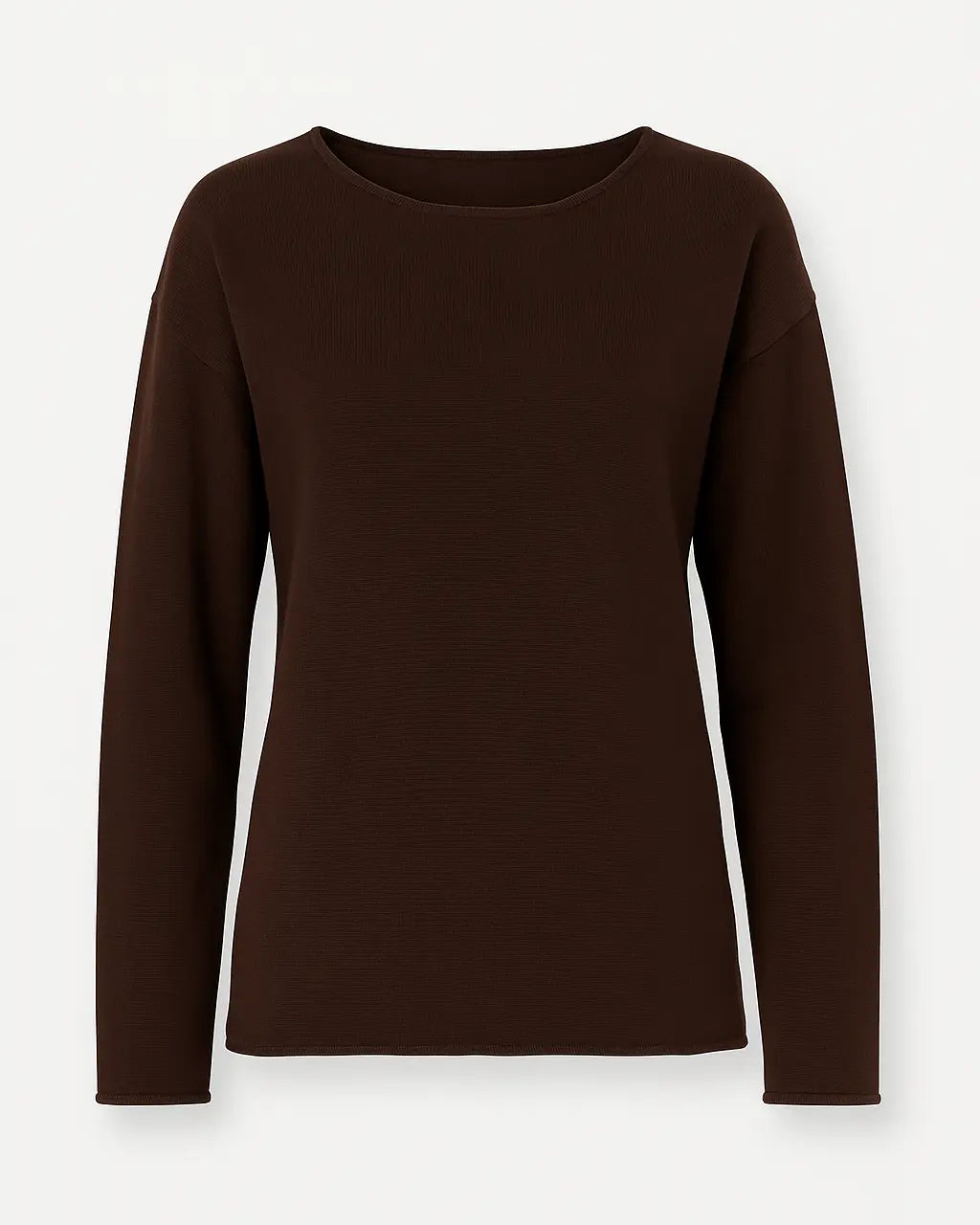 Maglia girocollo con spacco sulla schiena DORABELLA XL / Cioccolato