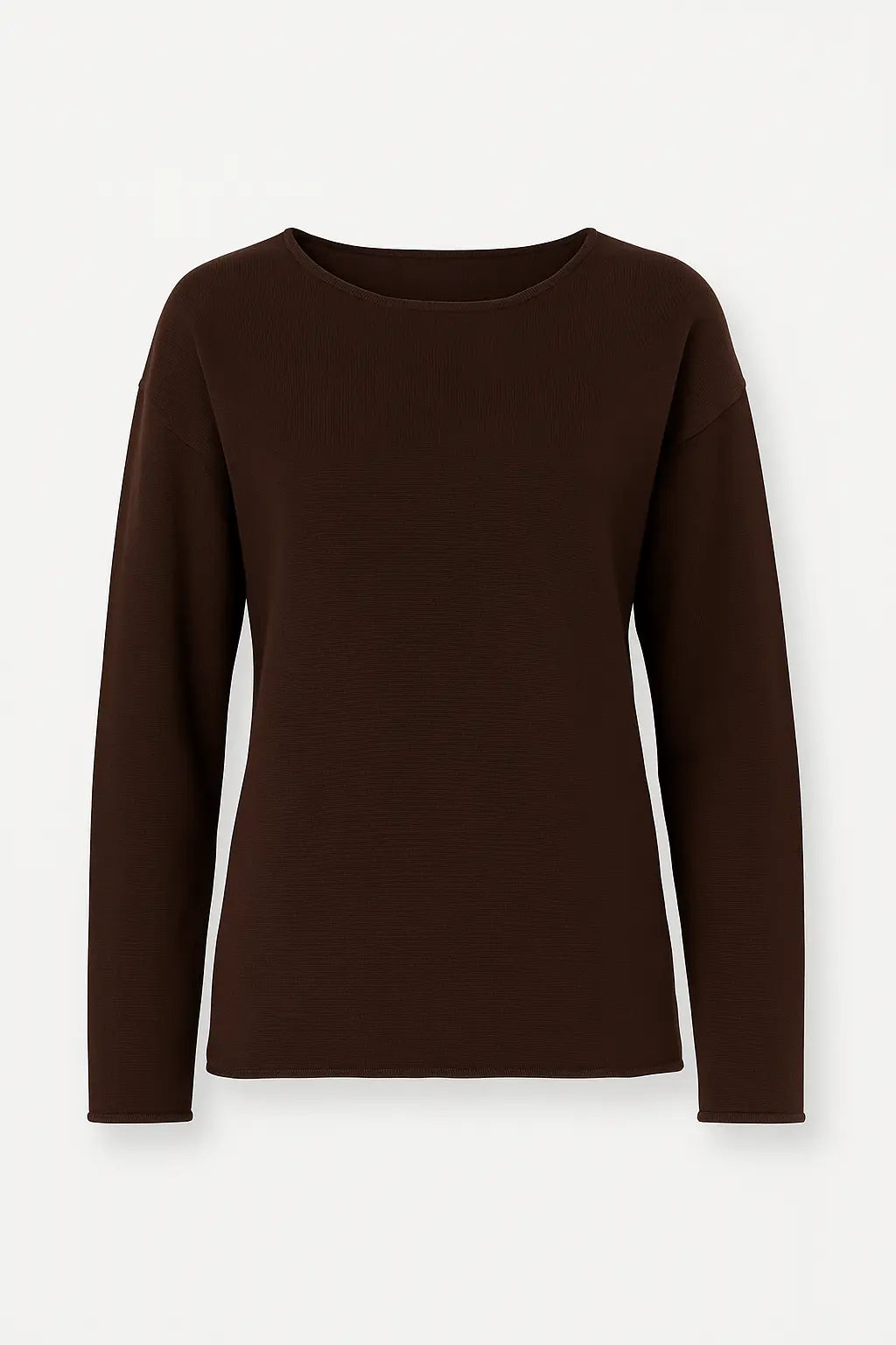 Maglia girocollo con spacco sulla schiena DORABELLA XL / Cioccolato