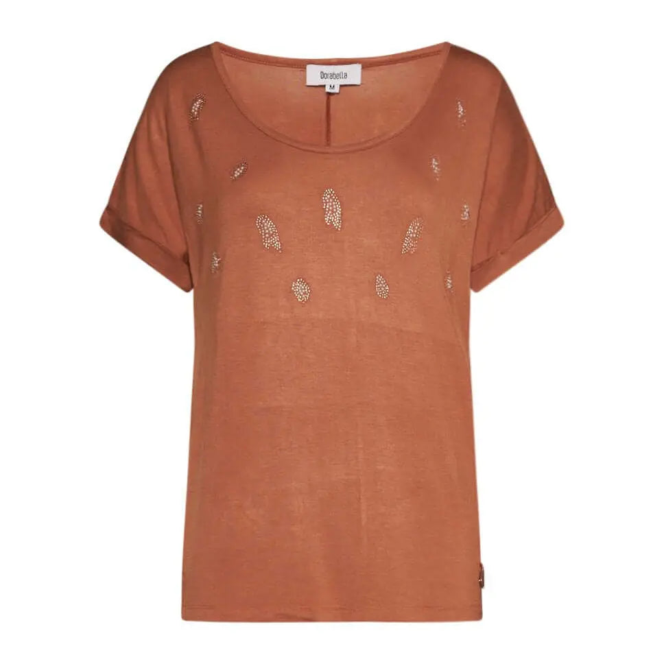 Maglia girocollo con strass BRUCIATO DORABELLA PIU' XL