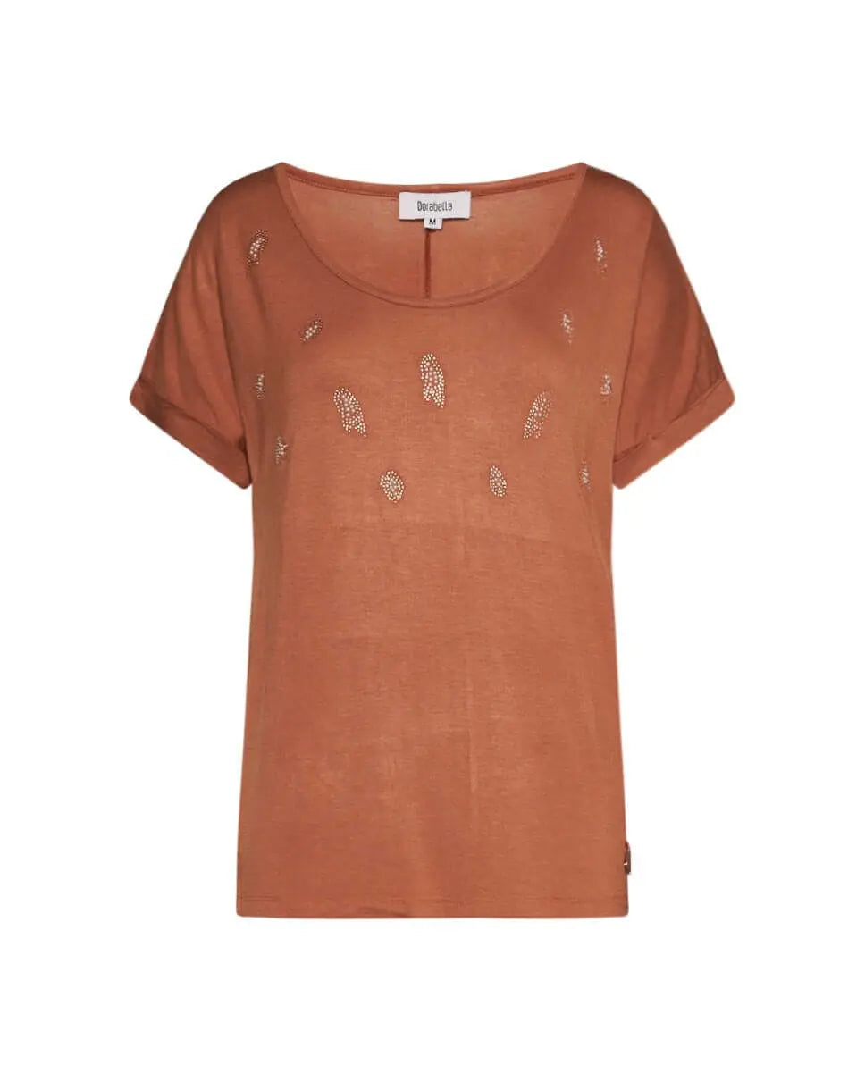 Maglia girocollo con strass BRUCIATO DORABELLA PIU' XL