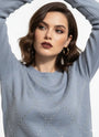Maglia girocollo con strass applicati DORABELLA