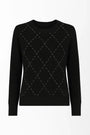 Maglia girocollo con strass applicati DORABELLA XL / Nero