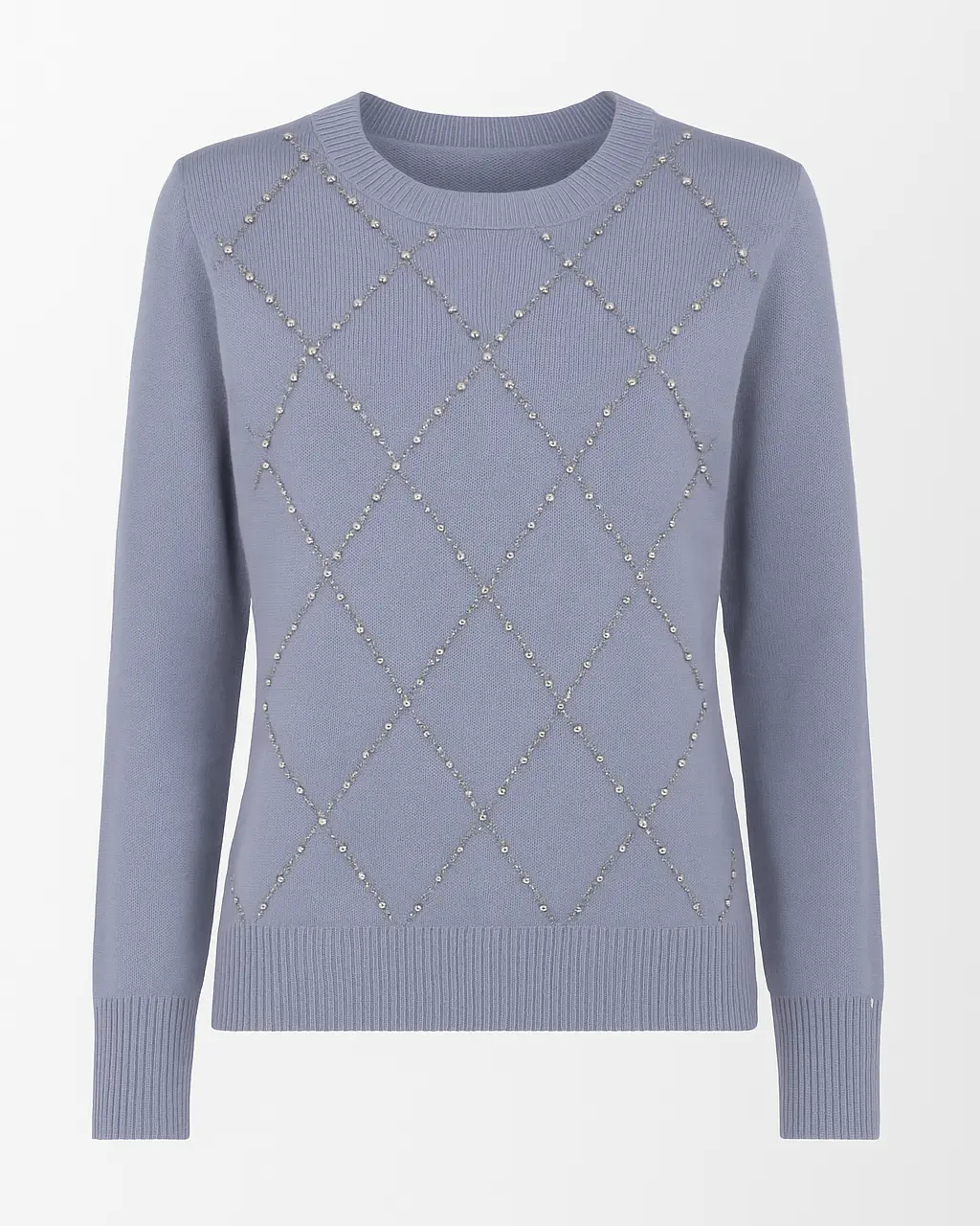 Maglia girocollo con strass applicati DORABELLA XL / Polvere