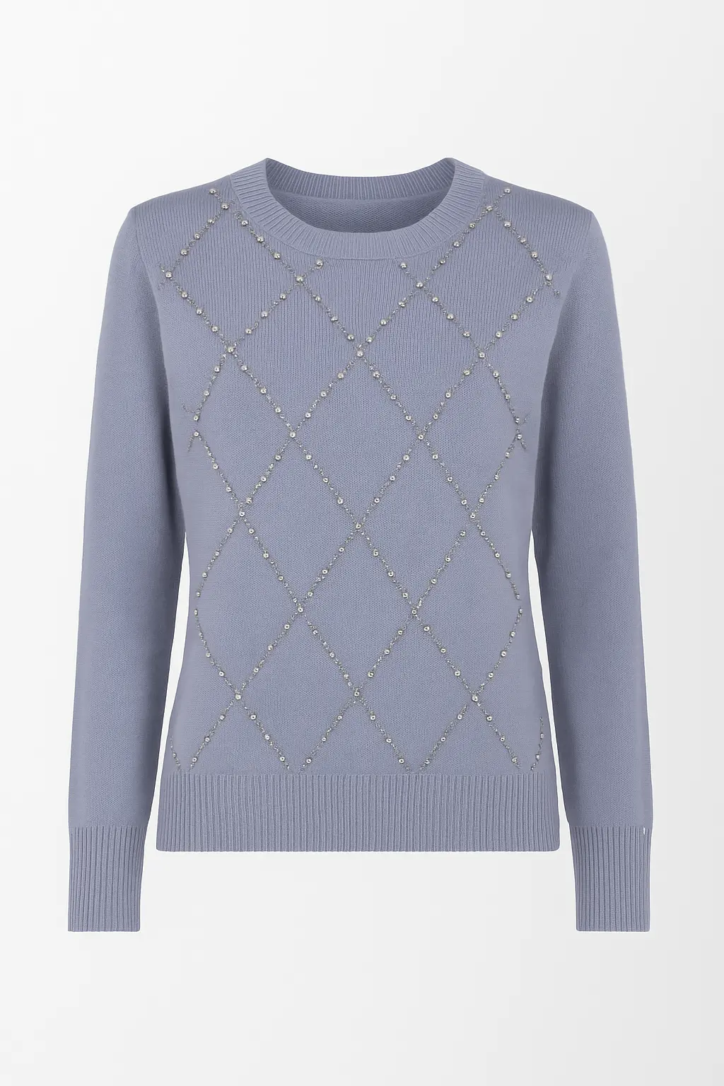 Maglia girocollo con strass applicati DORABELLA XL / Polvere