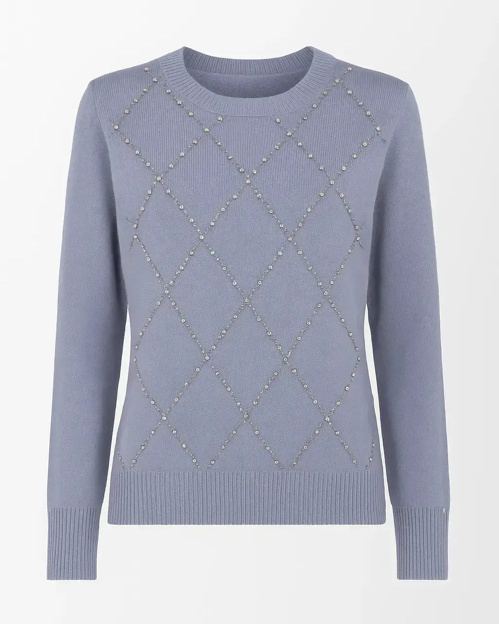 Maglia girocollo con strass applicati DORABELLA XL / Polvere