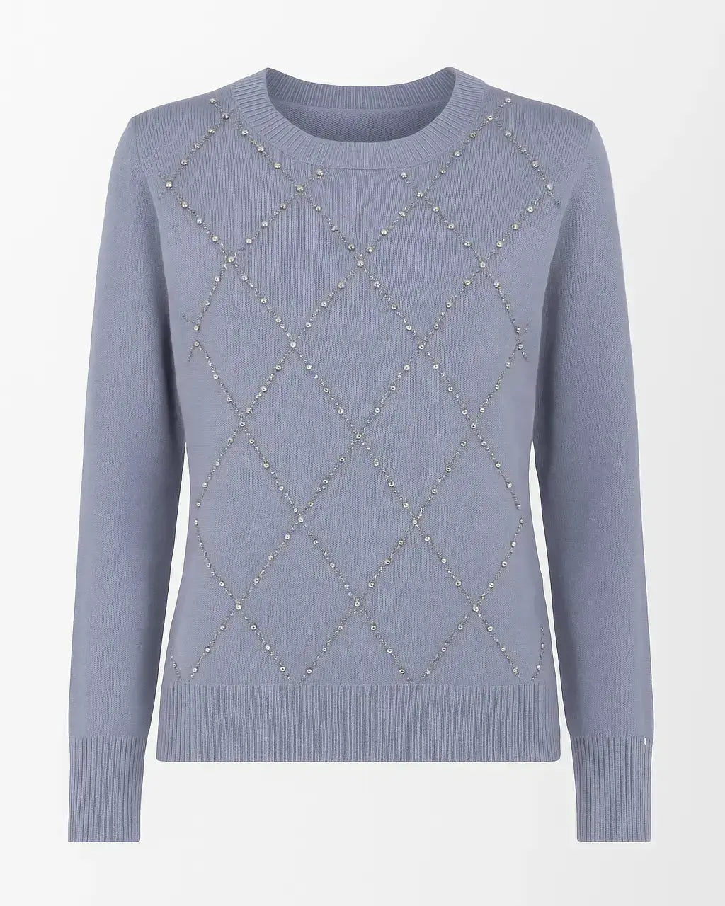 Maglia girocollo con strass applicati DORABELLA XL / Polvere