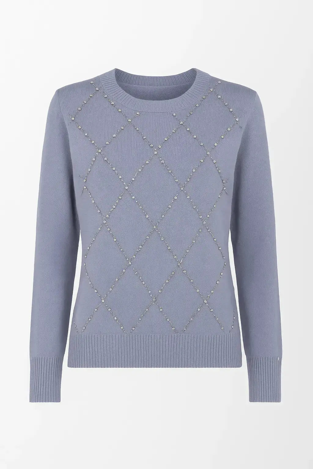 Maglia girocollo con strass applicati DORABELLA XL / Polvere