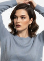 Maglia girocollo con strass applicati DORABELLA