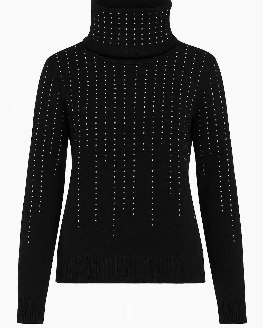 Maglia girocollo con strass e collo removibile DORABELLA