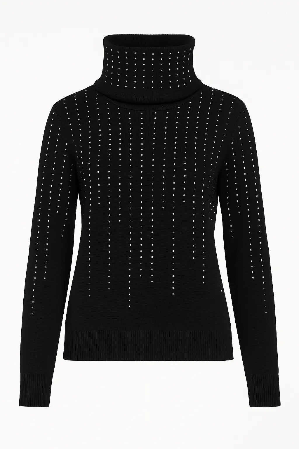 Maglia girocollo con strass e collo removibile DORABELLA