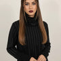 Maglia girocollo con strass e collo removibile DORABELLA