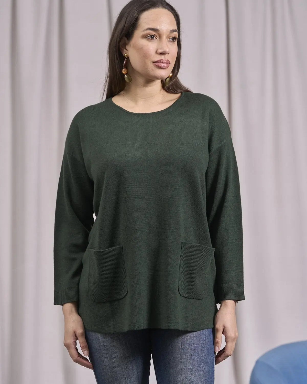 Maglia girocollo con tasche frontali MUSCHIO IRONICA