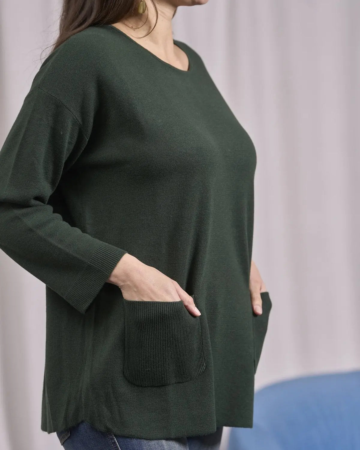 Maglia girocollo con tasche frontali MUSCHIO IRONICA