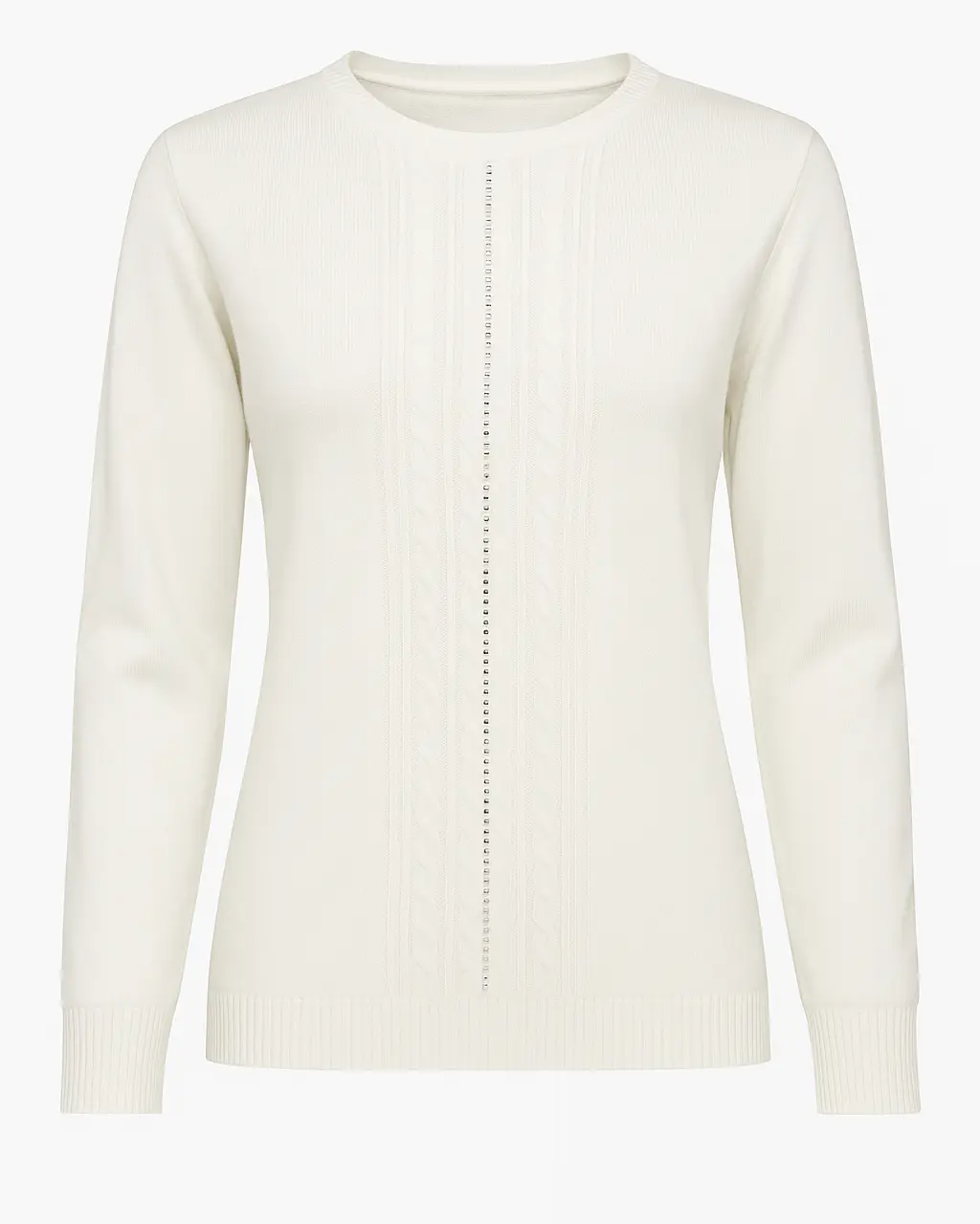 Maglia girocollo con trecce e dettagli strass DORABELLA