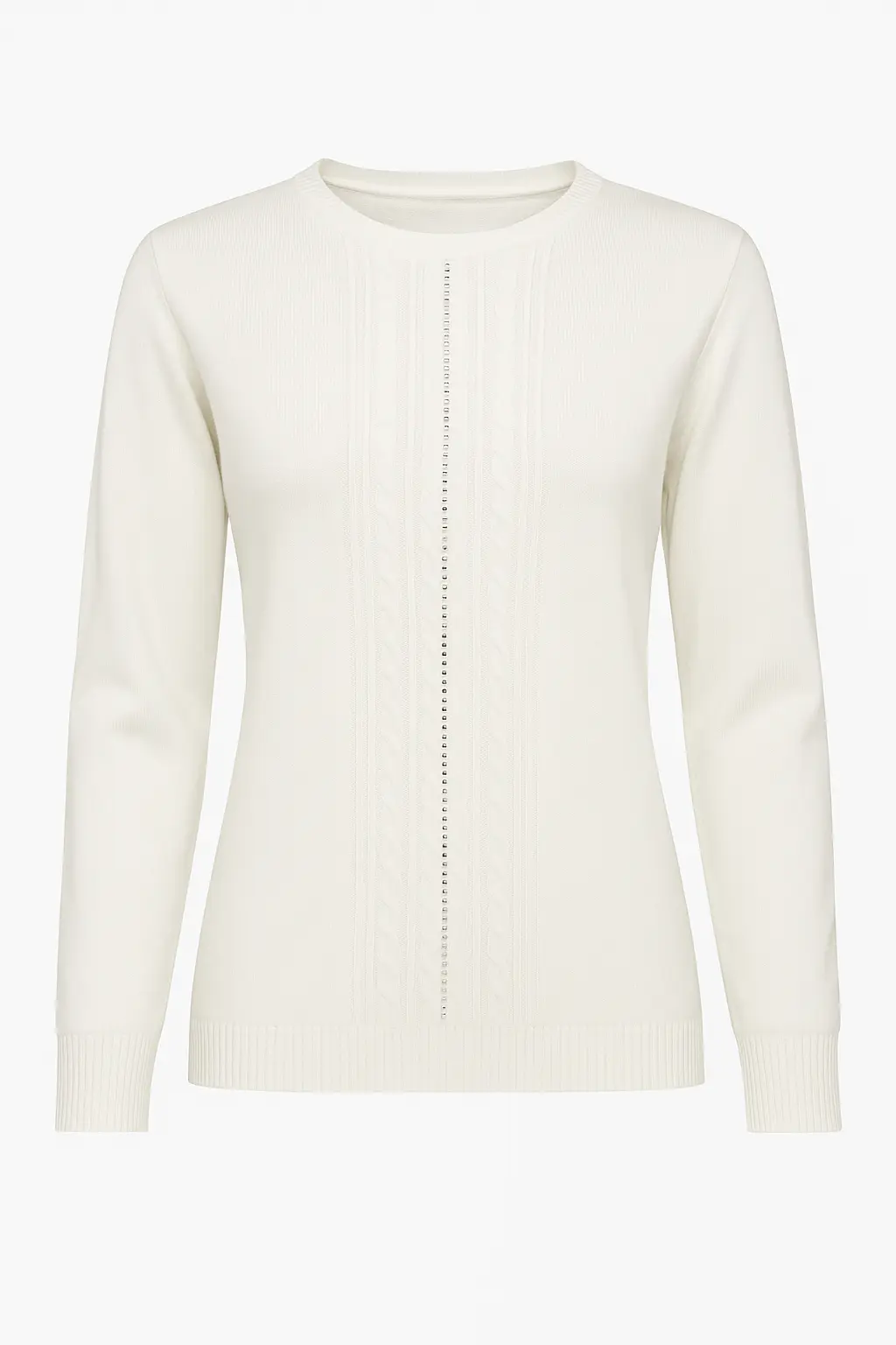 Maglia girocollo con trecce e dettagli strass DORABELLA