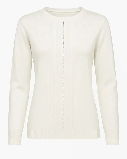 Maglia girocollo con trecce e dettagli strass DORABELLA