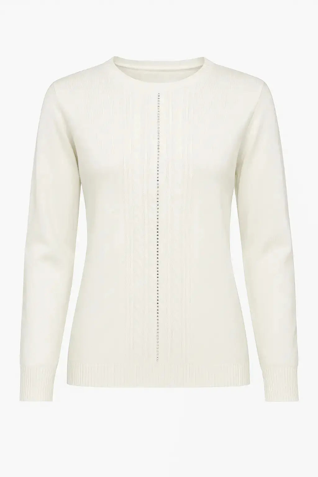 Maglia girocollo con trecce e dettagli strass DORABELLA