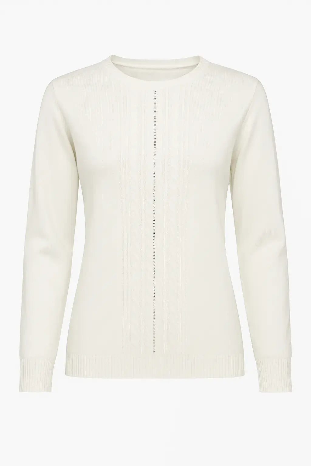 Maglia girocollo con trecce e dettagli strass DORABELLA