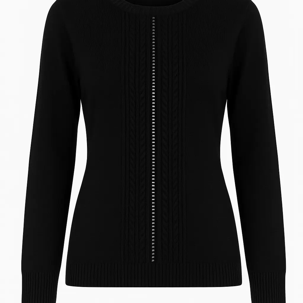 Maglia girocollo con trecce e dettagli strass DORABELLA