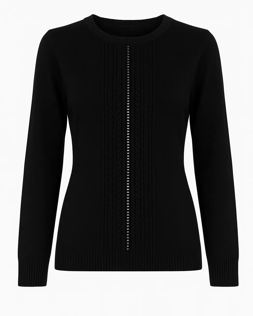 Maglia girocollo con trecce e dettagli strass DORABELLA