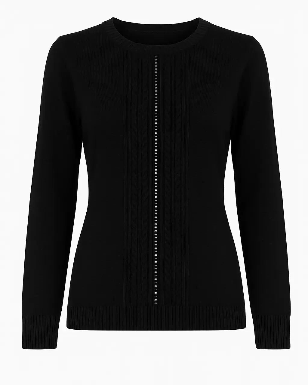 Maglia girocollo con trecce e dettagli strass DORABELLA