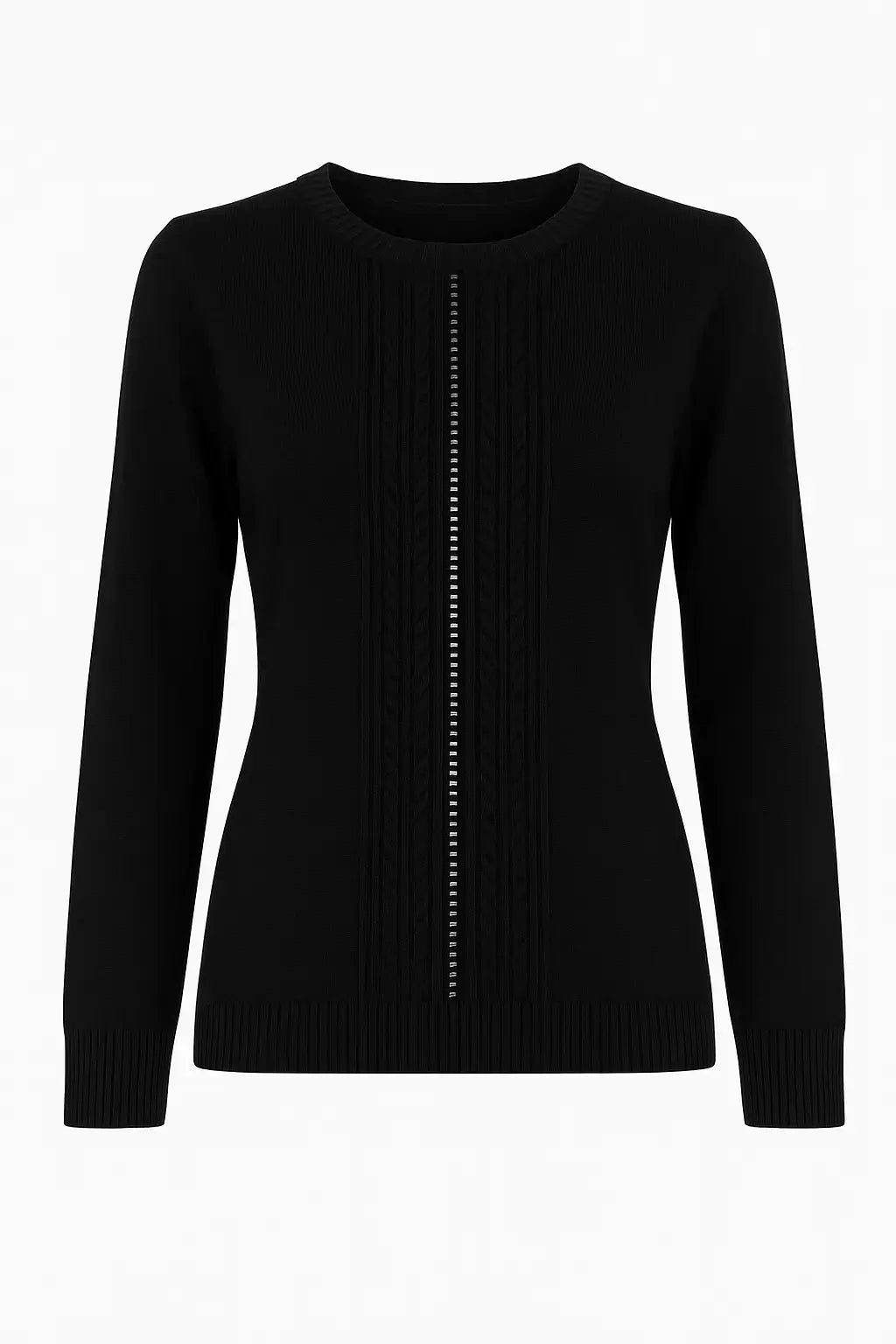 Maglia girocollo con trecce e dettagli strass DORABELLA