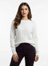 Maglia girocollo con trecce e dettagli strass DORABELLA