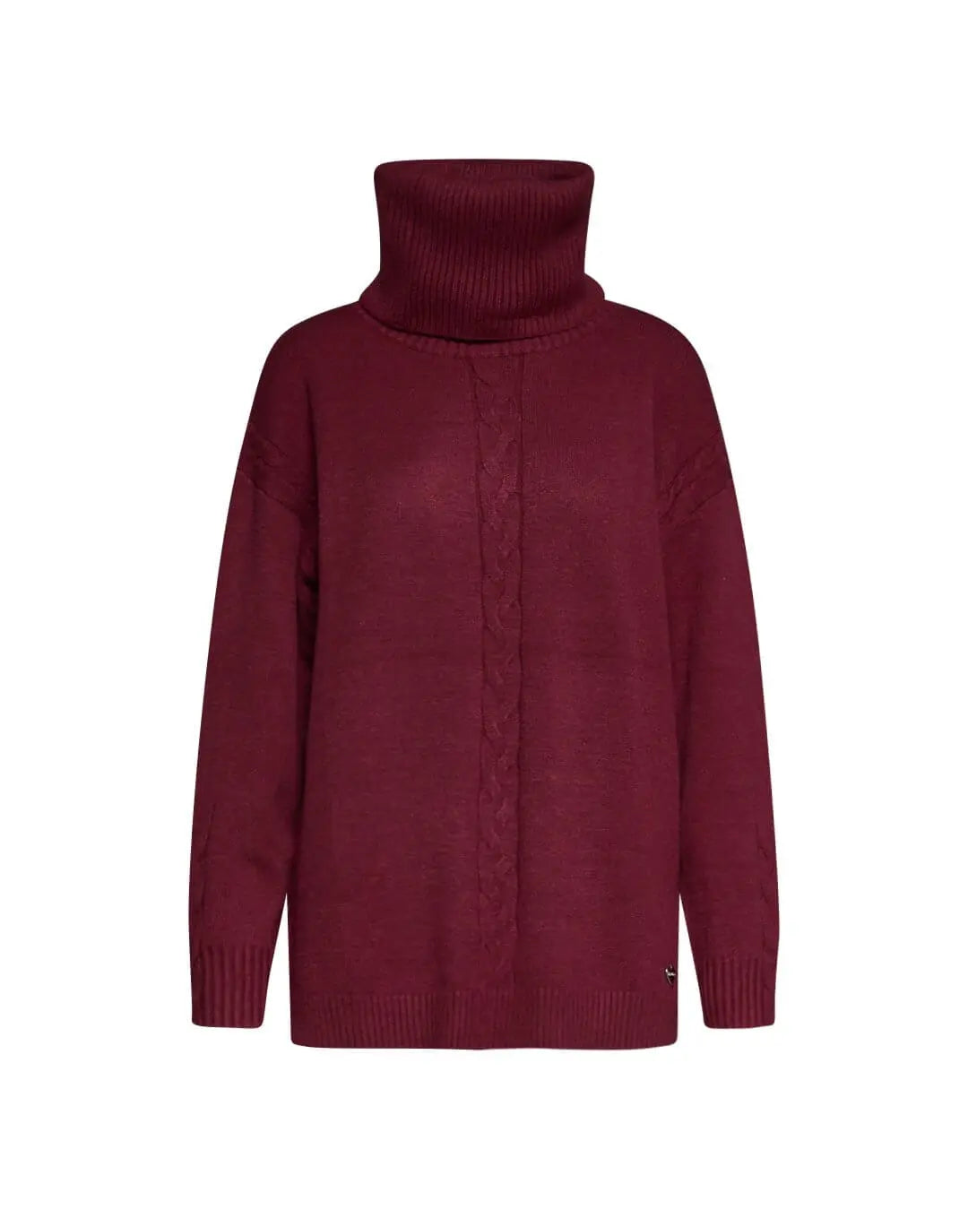 Maglia girocollo con treccia e collo removibile BURGUNDY DORABELLA PIU'