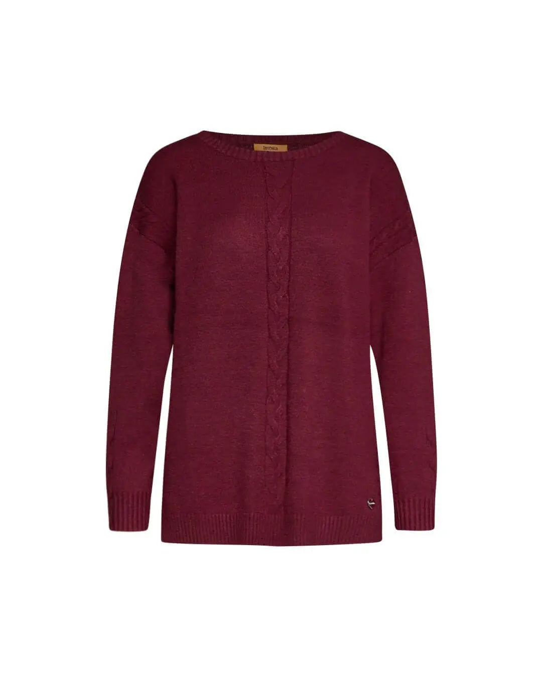 Maglia girocollo con treccia e collo removibile BURGUNDY DORABELLA PIU'