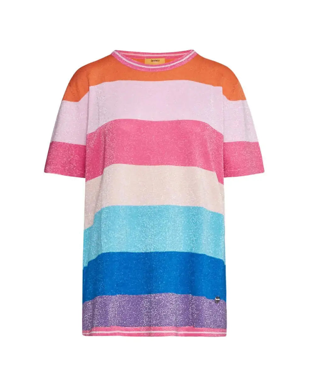 Maglia girocollo in filato di misto viscosa a righe lurex MULTICOLOR DORABELLA PIU'