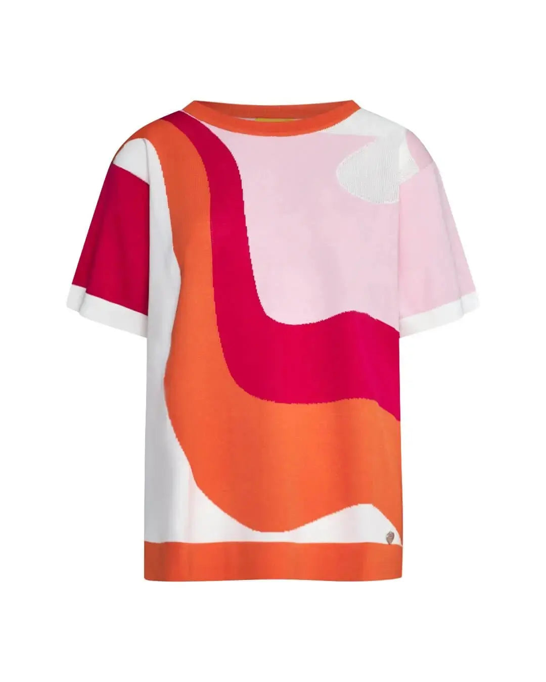 Maglia girocollo in filato di misto viscosa jacquard a righe optical MULTICOLOR DORABELLA PIU'