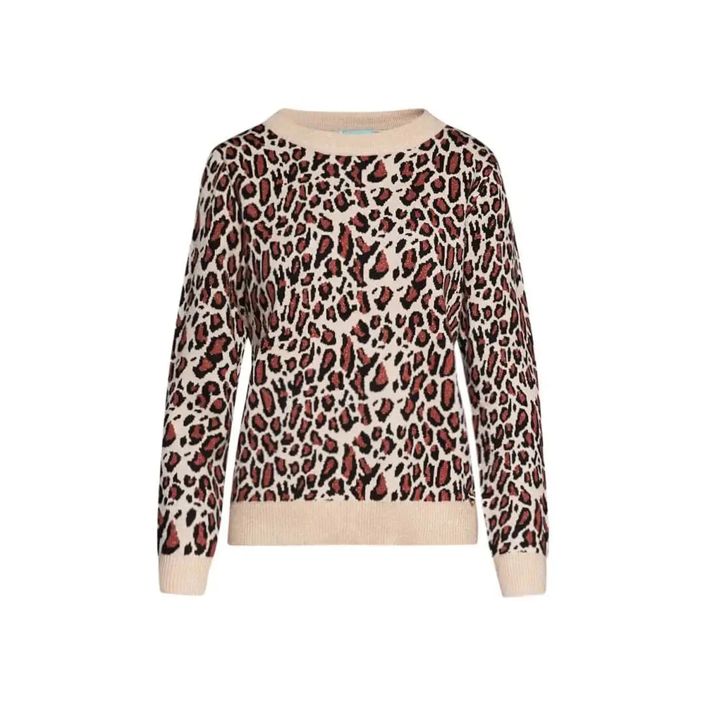 Maglia girocollo in jacquard animalier con contrasti a tinta unita ANIMALIER DORABELLA
