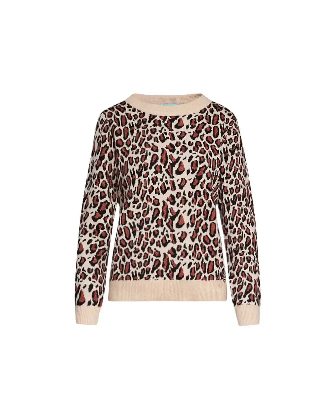 Maglia girocollo in jacquard animalier con contrasti a tinta unita ANIMALIER DORABELLA