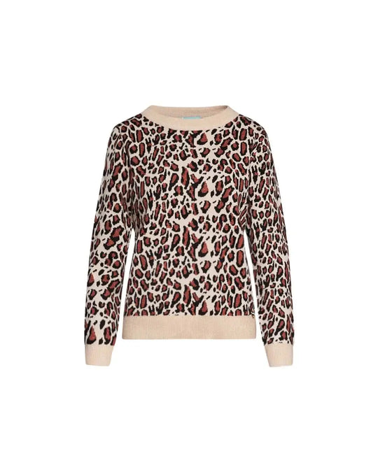 Maglia girocollo in jacquard animalier con contrasti a tinta unita ANIMALIER DORABELLA