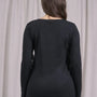 Maglia girocollo in lurex con polsi e bottoni NERO DORABELLA