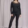 Maglia girocollo in lurex con polsi e bottoni NERO DORABELLA