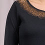 Maglia girocollo in lurex con polsi e bottoni NERO DORABELLA