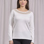 Maglia girocollo in lurex con polsi e bottoni PANNA DORABELLA