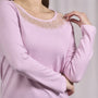 Maglia girocollo in lurex con polsi e bottoni ROSA DORABELLA