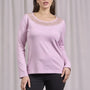 Maglia girocollo in lurex con polsi e bottoni ROSA DORABELLA