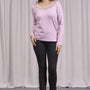 Maglia girocollo in lurex con polsi e bottoni ROSA DORABELLA