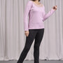 Maglia girocollo in lurex con polsi e bottoni ROSA DORABELLA