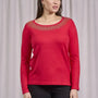 Maglia girocollo in lurex con polsi e bottoni ROSSO DORABELLA