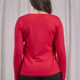 Maglia girocollo in lurex con polsi e bottoni ROSSO DORABELLA